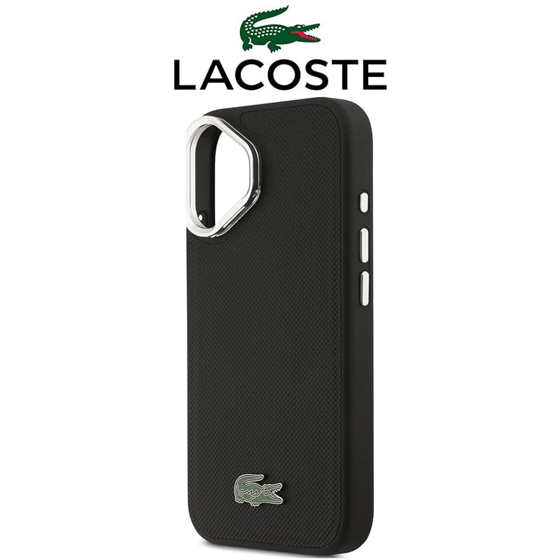 【新品】 LACOSTE iPhone 17用 ケース MagSafe対応 アイコニック スタンド機能付き ワニロゴ 軽量 ブラック