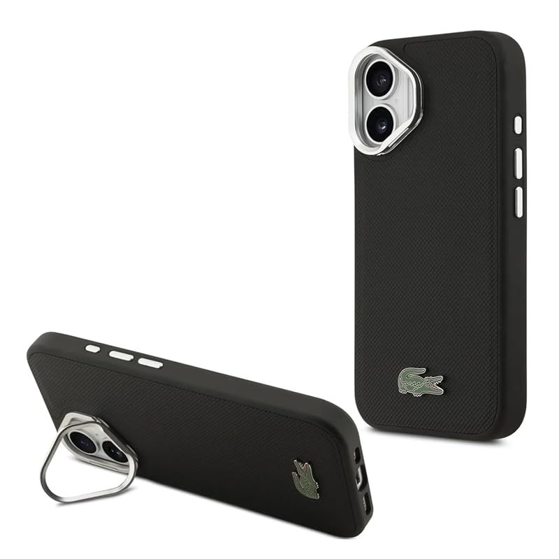 【新品】 LACOSTE iPhone 17用 ケース MagSafe対応 アイコニック スタンド機能付き ワニロゴ 軽量 ブラック