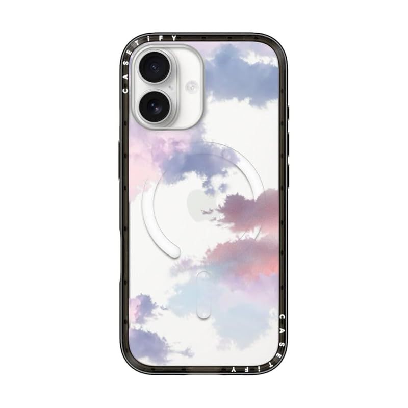 【新品】 CASETiFY コンパクト iPhone 17 ケース [MagSafe対応/薄型 軽量/耐衝撃] - Clouds - クリア ブラック