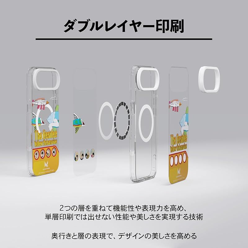 【新品】 iPhone 17 Air 用 ケース｜The Beatles「Abbey Road」記念デザイン｜二重プリント｜黄ばみ防止 クリアケース｜MagSafe対応