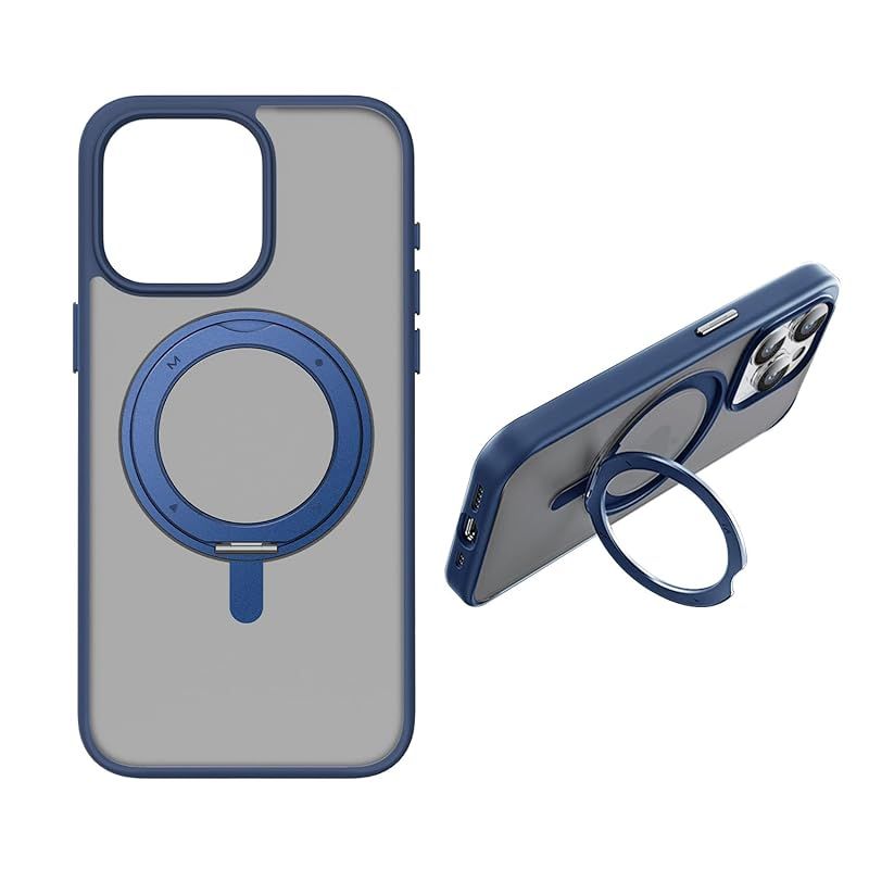 【新品】 MOMAX iPhone 15 Pro 用 ケース Roller Magsafe対応360°スタンドケース [ リングスタンド リング付き マグネット内蔵 360度回転 縦横両方対応 アルミニウム ボタンカバー TPUとポリカーボネートのハイブリッド