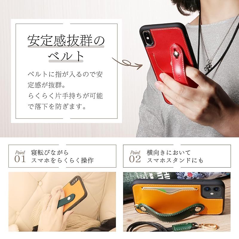 【新品】 HANATORA for iPhone 17 ケース 本革 耐衝撃 背面ベルト ストラップリング スマホケース スマホ スタンド機能 ネックストラップ 付き イタリアンレザー ギフト オレンジ+ブラック CGH-17-Orange-BK 【新品】 HANATORA for iPhone 17 ケース 本革 耐衝撃 背面ベルト ストラップリング スマホケース スマホ スタンド機能 ネックストラップ 付き イタリアンレザー ギフト オレンジ+ブラック CGH-17-Orange-BK