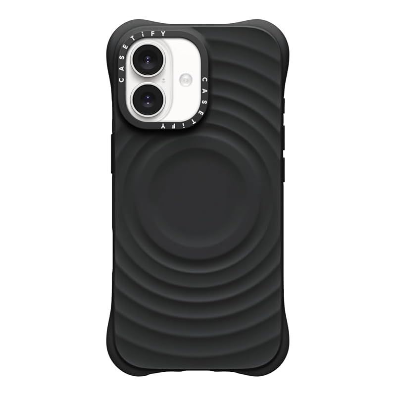 【新品】 CASETiFY ウェーブ シリコン iPhone 17 ケース [波型シリコン/MagSafe対応/耐衝撃] - ブラック