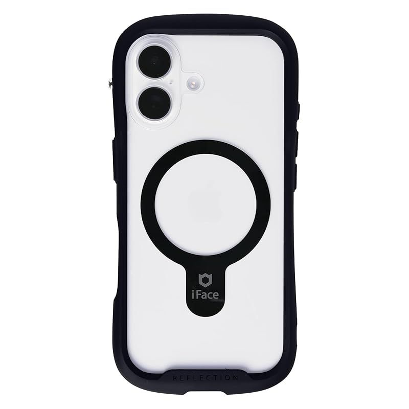 【新品】 iFace MagSafe 対応 Reflection iPhone 17 ケース MagSynq クリア 強化ガラス (ブラック)【アイフェイス アイフォン17 用 スマホケース iphone17 カバー マグセーフ 耐衝撃 透明 ストラップホール