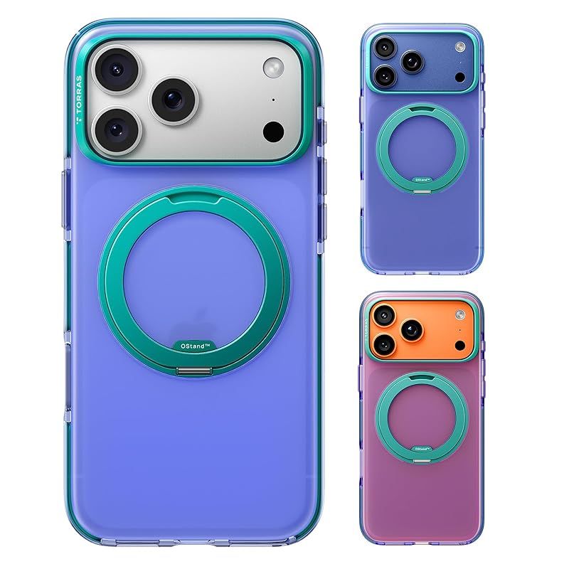 【新品】 TORRAS iPhone 17 Pro 用ケース 【カラーアクセント・複合高分子耐衝撃バンパー】リング Ostand O3 Hue MagSafe対応 米軍MIL規格耐衝撃 スタンド 指紋防止 黄変防止 カメラコントロールボタン付き ストラップホー