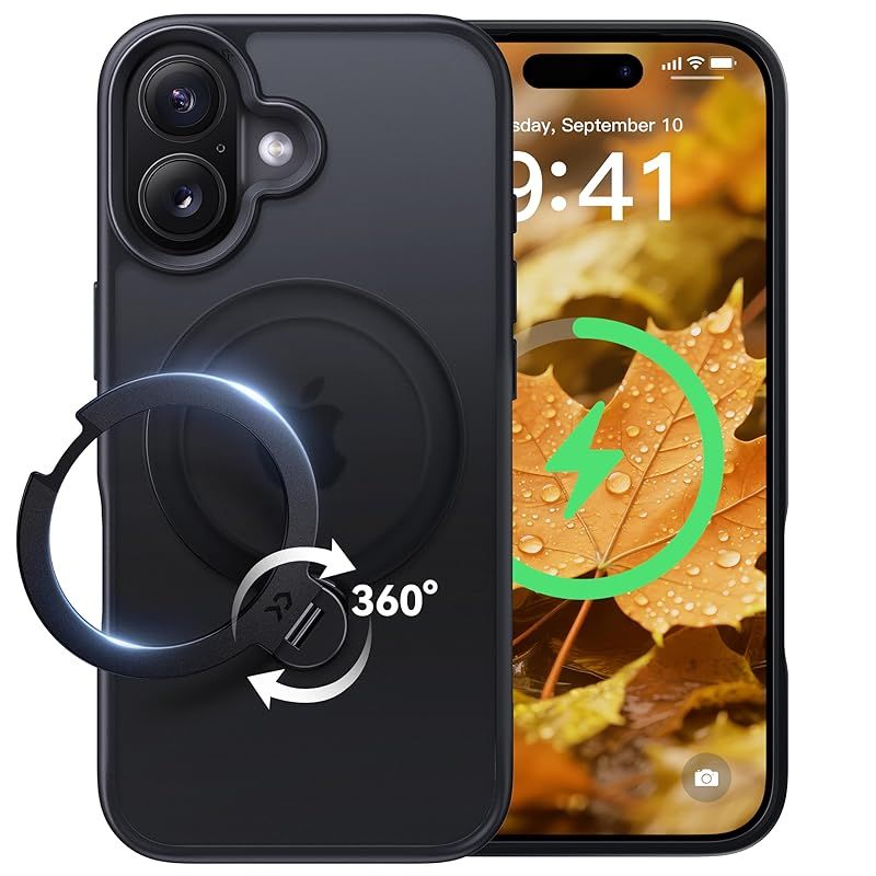 【新品】 【2026最高傑作&定点360度回転】CASEKOO iPhone 17 用 ケース MagSafe対応 米軍MIL規格 360°全方向耐衝撃 【横縦両立・角度自由調整】 最大25W急速充電対応 指紋防止/マット仕上げ/黄変防止/半透明 ラップホール