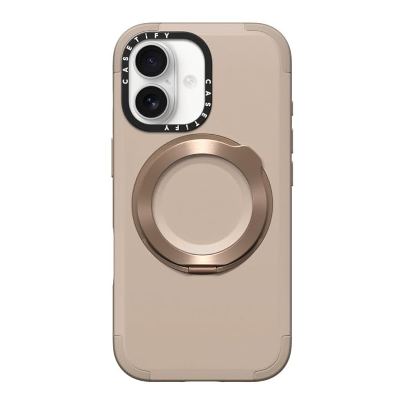 【新品】 CASETiFY フォース リングスタンド iPhone 17 ケース [360°回転スタンド/薄型 軽量/MagSafe対応] - トープ