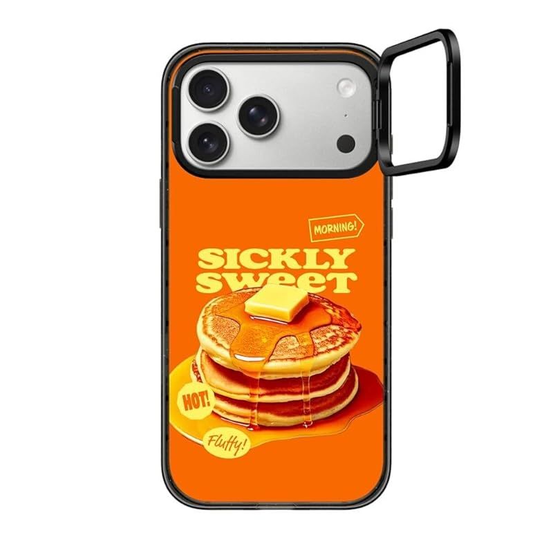 【新品】 CASETiFY インパクト リングスタンド iPhone 17 Pro Max ケース [スタンド機能/薄型 軽量/耐衝撃] - Sickly Sweet Pancake - クリア ブラック
