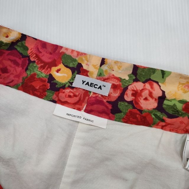 YAECA RED ROSE ビッグタックキュロットパンツ 15759 花柄 キュロット レッド レディース ヤエカ【中古】6-0423M∞