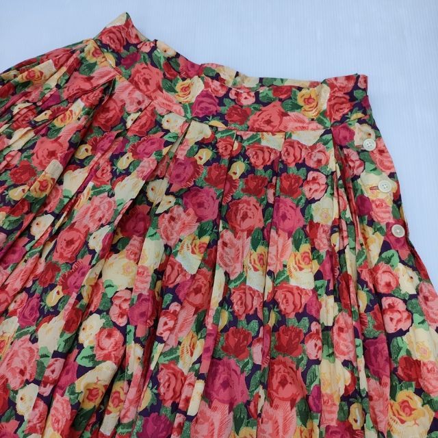 YAECA RED ROSE ビッグタックキュロットパンツ 15759 花柄 キュロット レッド レディース ヤエカ【中古】6-0423M∞