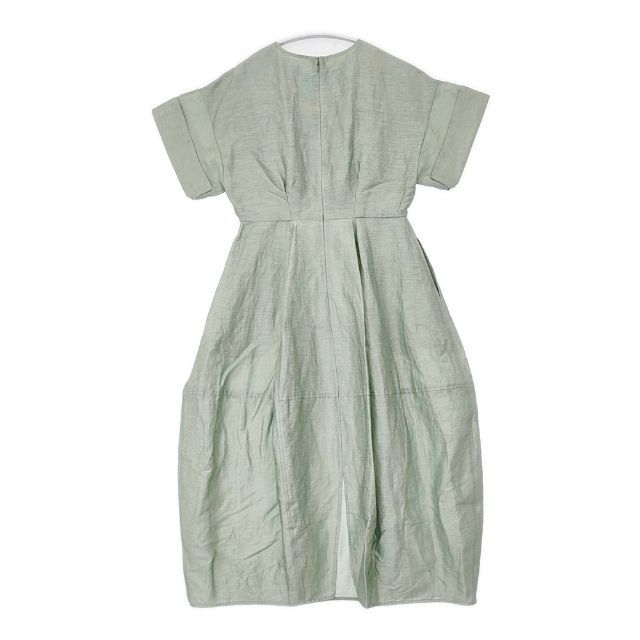 LANVIN en Bleu リネンカールマイヤーワンピース 定価41800円 半袖ドレス ワンピース グリーン レディース ランバンオンブルー【中古】6-0423S∞
