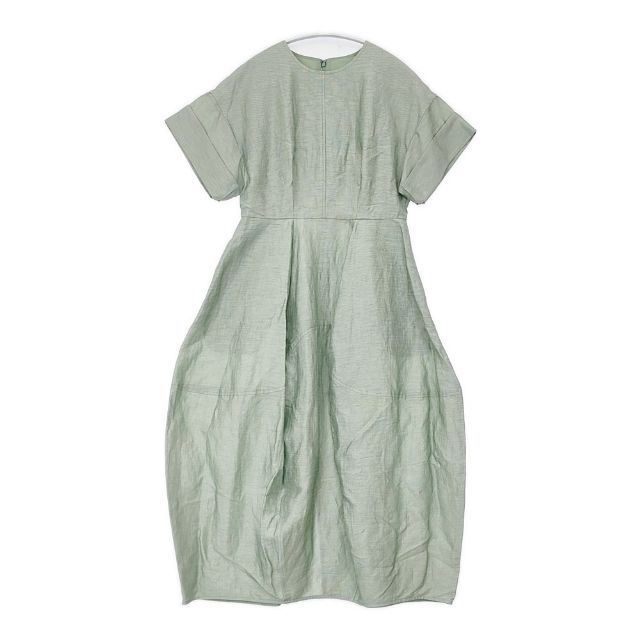 LANVIN en Bleu リネンカールマイヤーワンピース 定価41800円 半袖ドレス ワンピース グリーン レディース ランバンオンブルー【中古】6-0423S∞