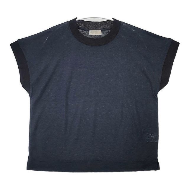 MARGARET HOWELL 578-2168002 LINEN JERSEY 半袖Ｔシャツ カットソー ネイビー レディース マーガレットハウエル【中古】6-0423S∞