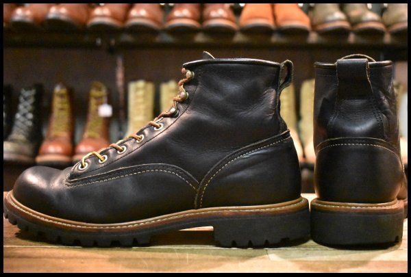 【8.5D 良品 10年】レッドウィング 2935 ビブラム ラインマン ブラック 黒 ラグソール LTT レースアップ ブーツ redwing HOPESMORE【GE056】