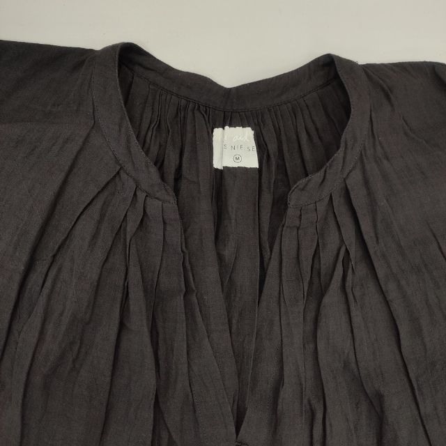 Khadi and Co インド製 コットン 半袖 ブラウス シャツ ブラック レディース カディ アンド コー【中古】6-0423S∞ Khadi and Co インド製 コットン 半袖 ブラウス シャツ ブラック レディース カディ アンド コー【中古】6-0423S∞