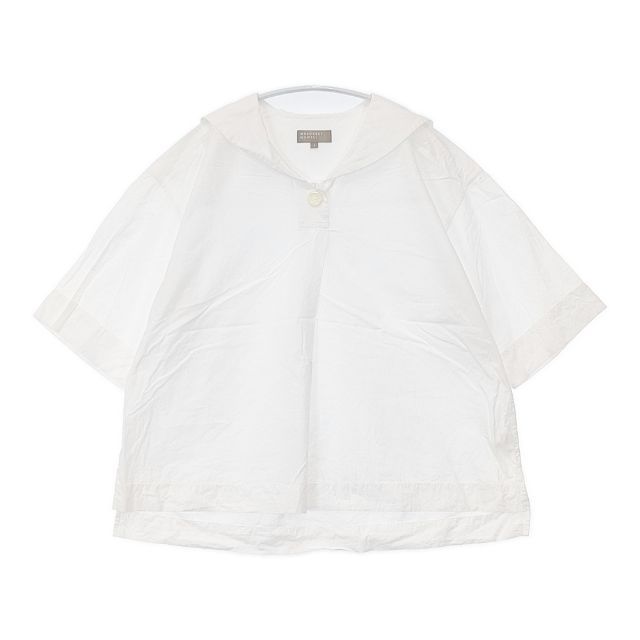 MARGARET HOWELL 578-2152013 COTTON LINEN 定価29700円 セーラーカラー ブラウス シャツ 22SS ホワイト レディース マーガレットハウエル【中古】6-0423S∞