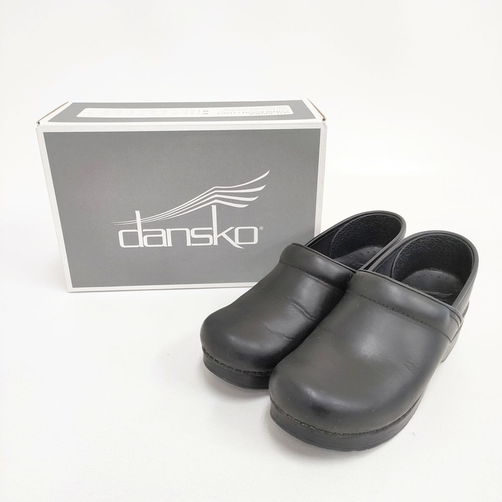 dansko Professional・Black Oiled プロフェッショナル ブラックオイルド シューズ 定価28600円 39 シューズ・靴 ブラック レディース ダンスコ【中古】6-0423G◎