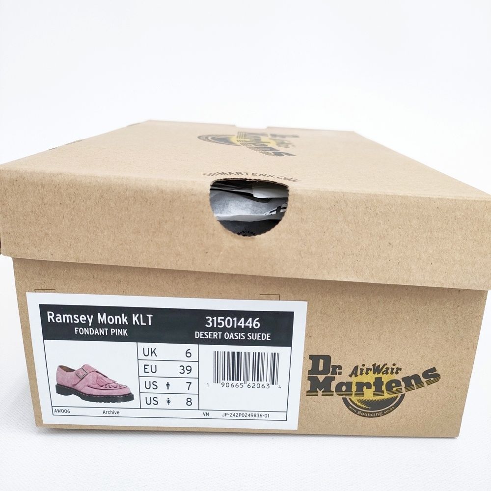Dr.Martens RAMSEY キルト 定価31900円 モンクストラップ シューズ UK6 レザー 革 スウェード スエード 31501446 シューズ・靴 ピンク レディース ドクターマーチン【中古】6-0423G◎