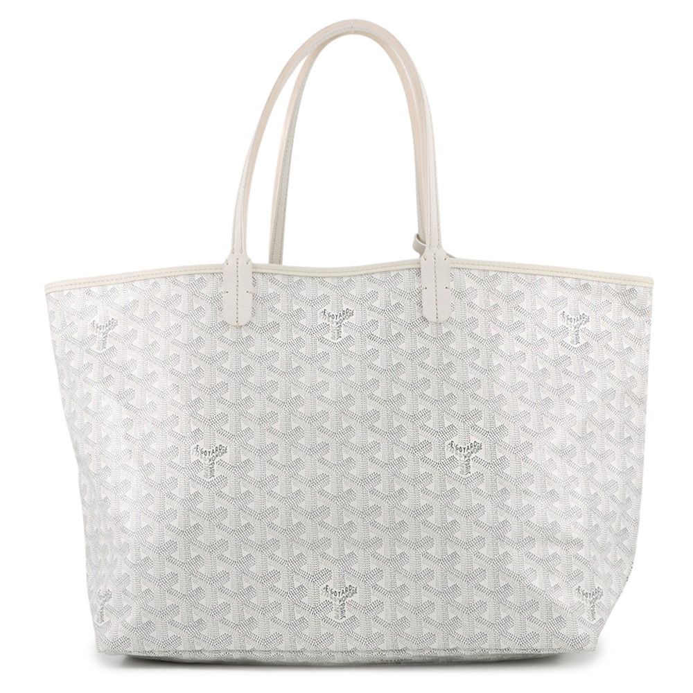 ゴヤール トートバッグ サンルイPM PVC レザー STLOUIPMLTY50CL50P GOYARD ポーチ付き 白 ヘリンボーン