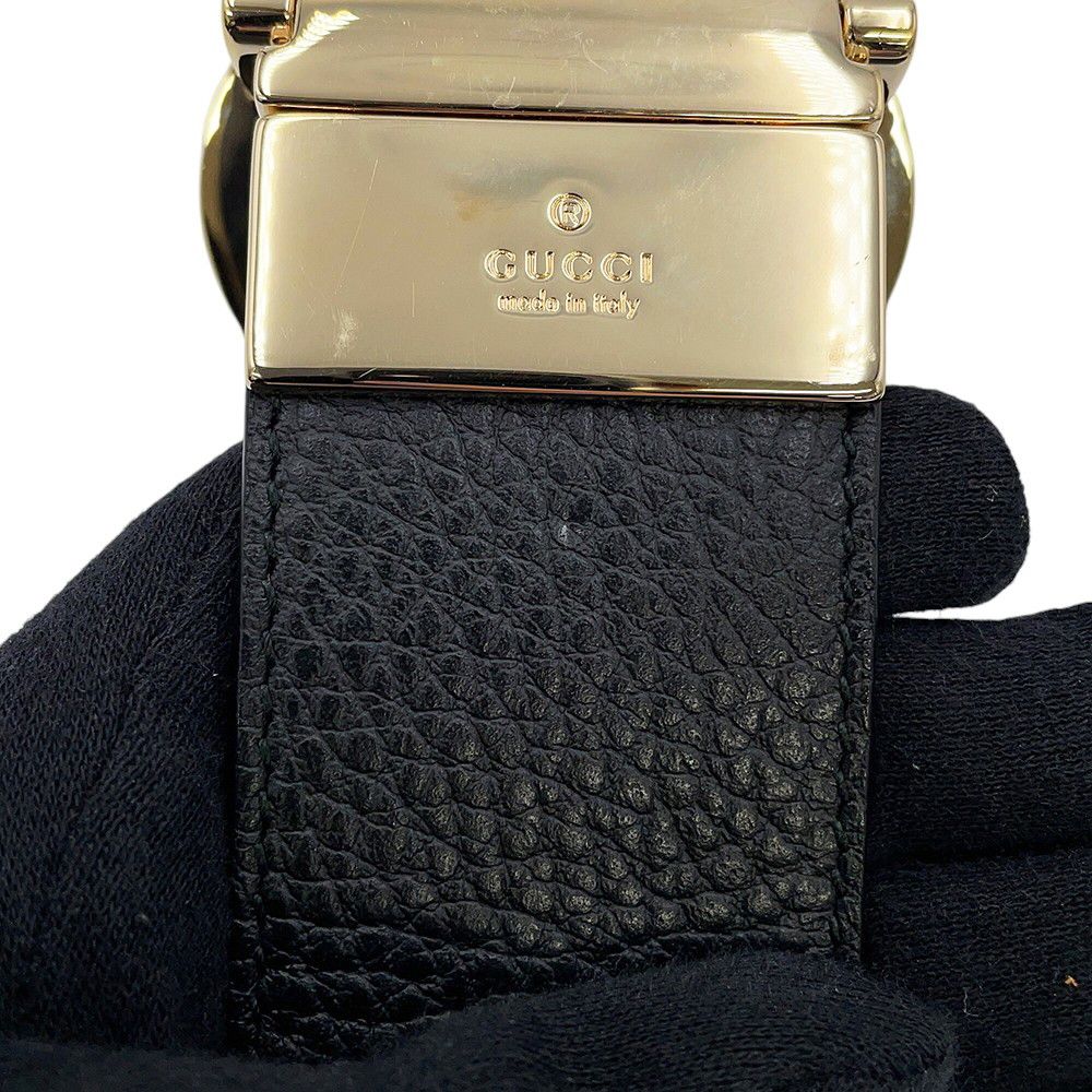 グッチ ベルト GGロゴバックル リバーシブル レザー サイズ85 450000 GUCCI 黒