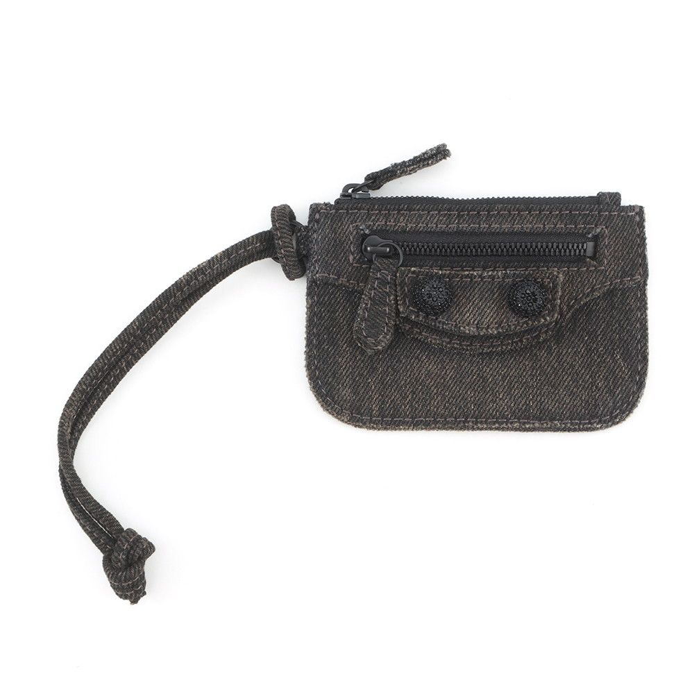 バレンシアガ コインケース ルカゴール デニム ラインストーン 776769 BALENCIAGA 小銭入れ 黒