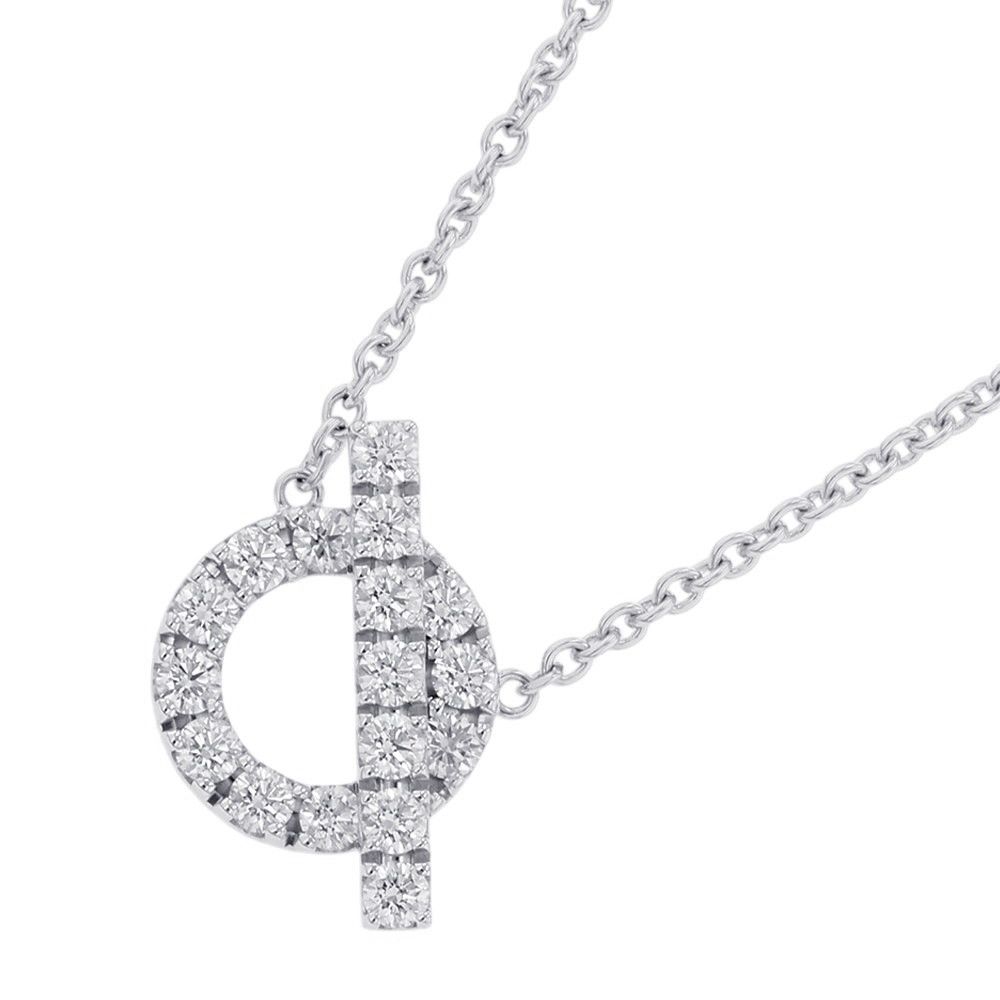 エルメス ネックレス フィネス ペンダント ダイヤモンド 17P 計0.46ct K18WGホワイトゴールド HERMES