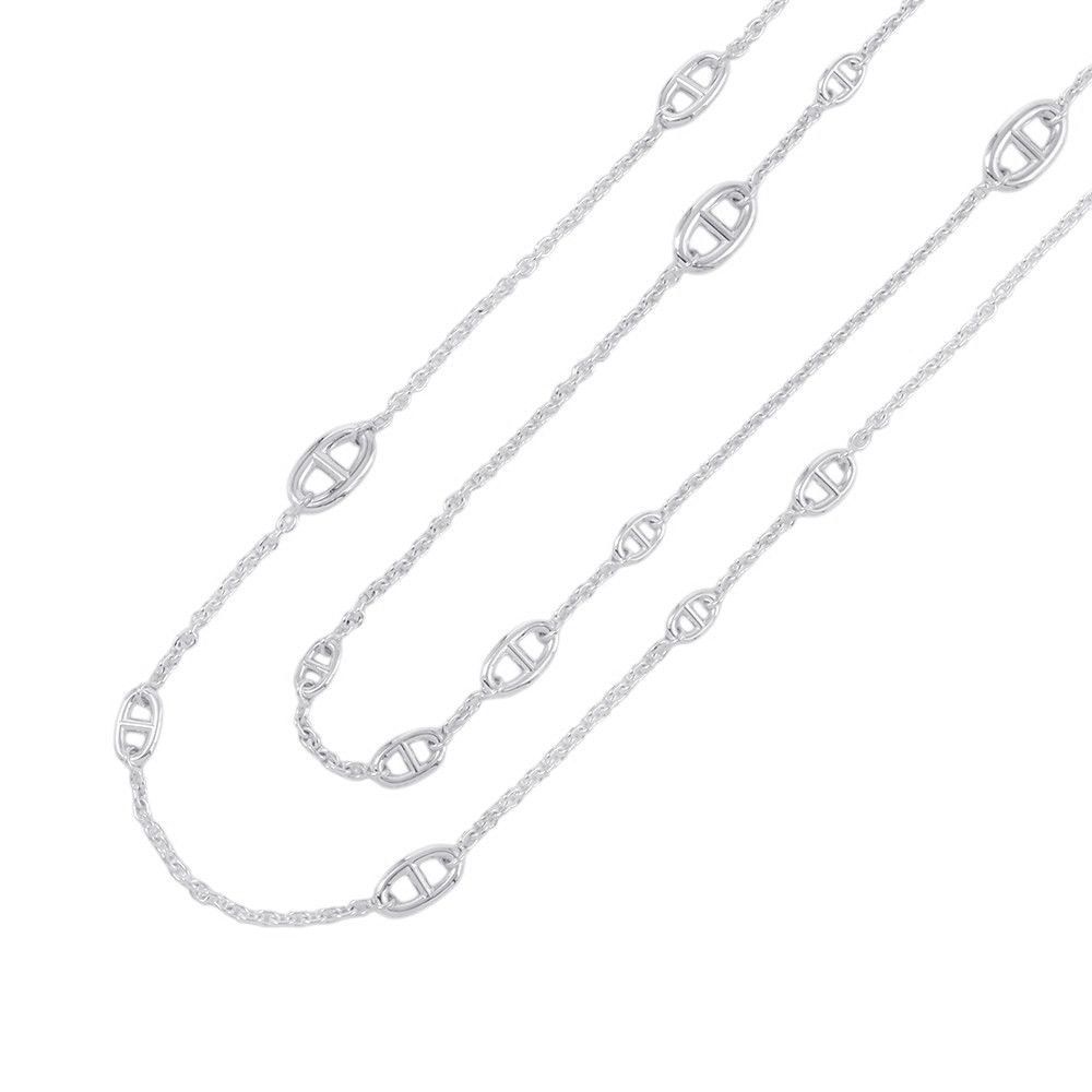 エルメス ネックレス シェーヌダンクル ファランドール SV925シルバー サイズ160 HERMES ロングネックレス ジュエリー