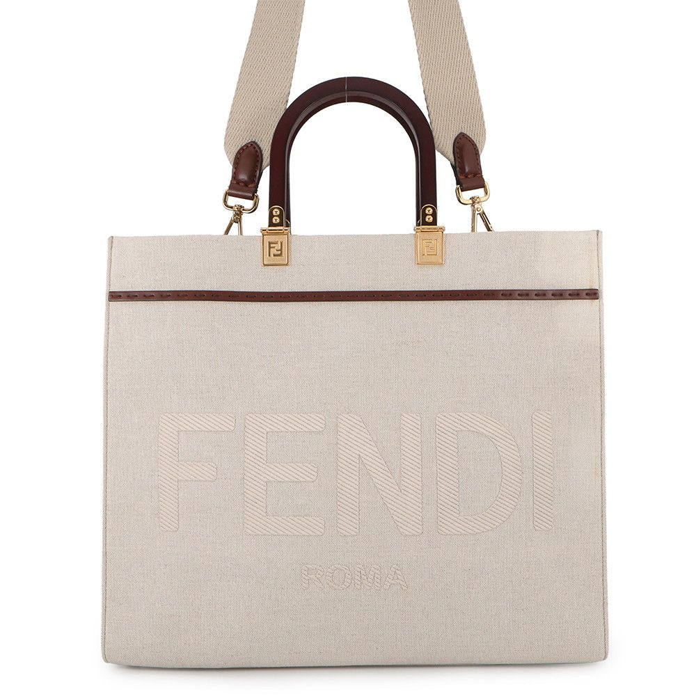 フェンディ トートバッグ サンシャイン ミディアム キャンバス/レザー 8BH386 FENDI 2wayショルダーバッグ
