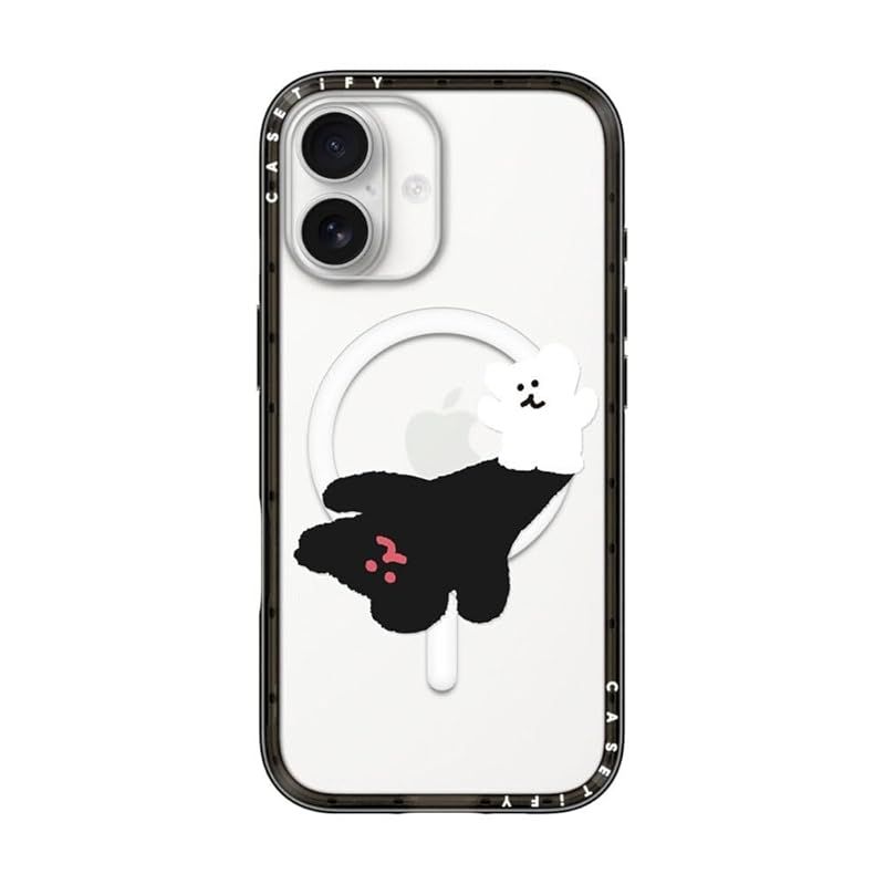 【新品】 CASETiFY コンパクト iPhone 17 ケース [MagSafe対応/薄型 軽量/耐衝撃] - Giant Bobo - クリア ブラック