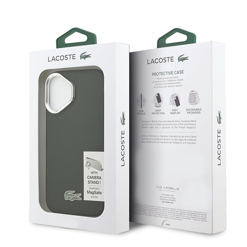 【新品】 LACOSTE iPhone 17 用ケース MagSafe対応 スタンド機能付き PUレザー スマホケース プチピケデザイン ワニロゴ 角度調整可能 動画視聴に便利 保護カバー シノープル(グリーン系) 【新品】 LACOSTE iPhone 17 用ケース MagSafe対応 スタンド機能付き PUレザー スマホケース プチピケデザイン ワニロゴ 角度調整可能 動画視聴に便利 保護カバー シノープル(グリーン系)