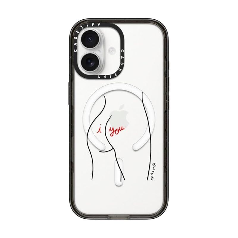 【新品】 CASETiFY インパクト iPhone 17 ケース [MagSafe対応/薄型 軽量/耐衝撃] - I Love You - クリア ブラック