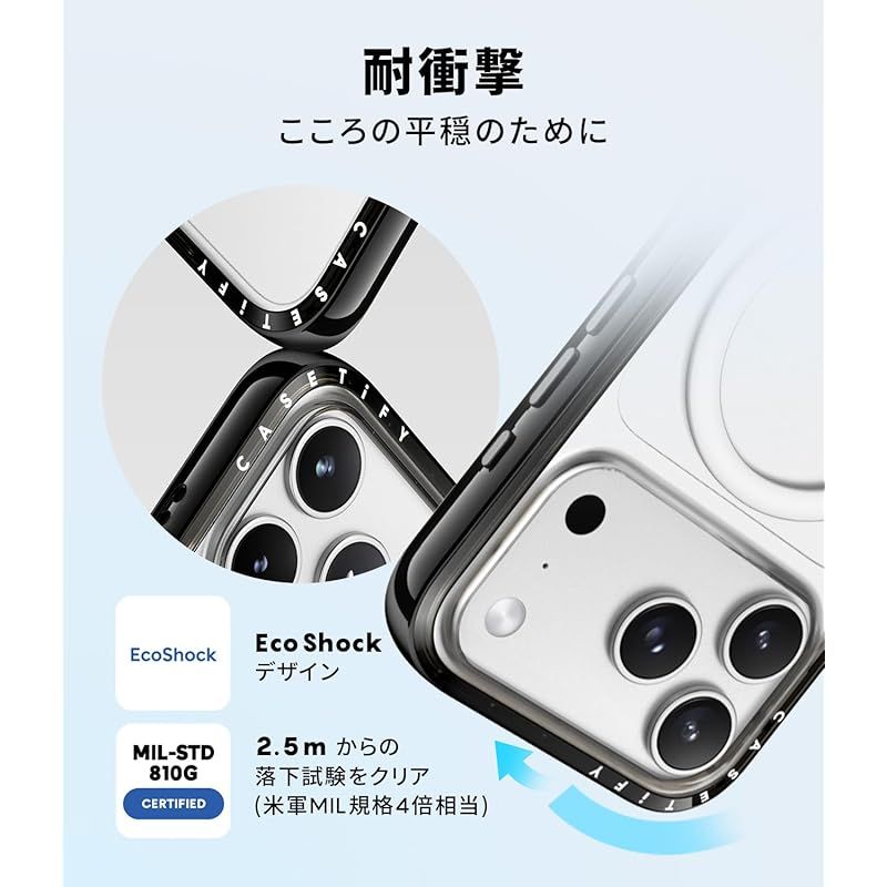 【新品】 CASETiFY コンパクト iPhone 17 ケース [MagSafe対応/薄型 軽量/耐衝撃] - Giant Bobo - クリア ブラック