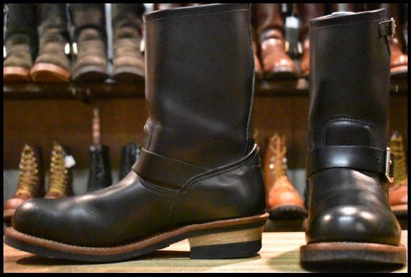 【9D 良品 13年】レッドウィング 2268 エンジニア 黒 ブラッククローム スチールトゥ ブーツ redwing HOPESMORE【GE059】