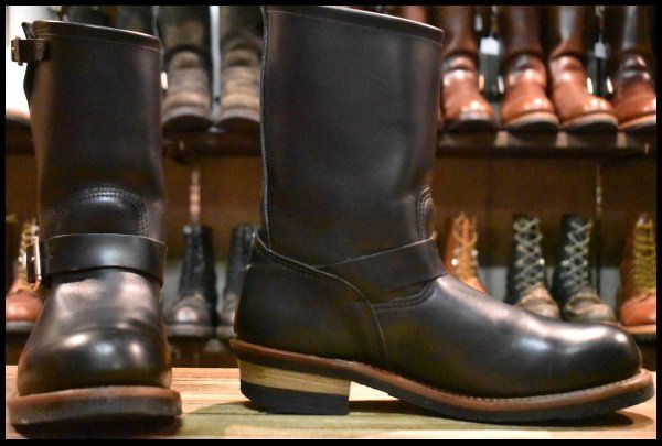 【9D 良品 13年】レッドウィング 2268 エンジニア 黒 ブラッククローム スチールトゥ ブーツ redwing HOPESMORE【GE059】