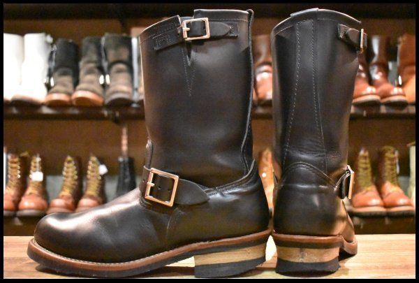 【9D 良品 13年】レッドウィング 2268 エンジニア 黒 ブラッククローム スチールトゥ ブーツ redwing HOPESMORE【GE059】