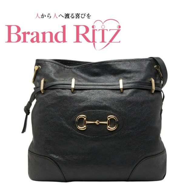 中古 グッチ ショルダーバッグ ドローストリング 602089 ブラック レザー レディース GUCCI 【送料無料】【名谷店】 56,480円