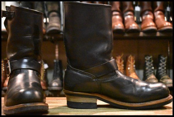 【8D 良品 07年】レッドウィング 2268 エンジニア ブラッククローム 黒 スチールトゥ プルオン ブーツ redwing HOPESMORE 【GE061】