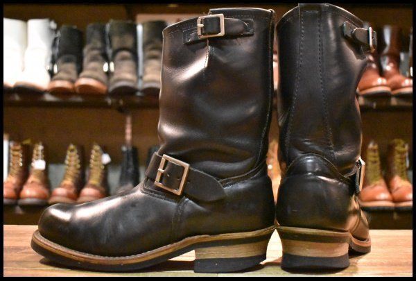 【8D 良品 07年】レッドウィング 2268 エンジニア ブラッククローム 黒 スチールトゥ プルオン ブーツ redwing HOPESMORE 【GE061】