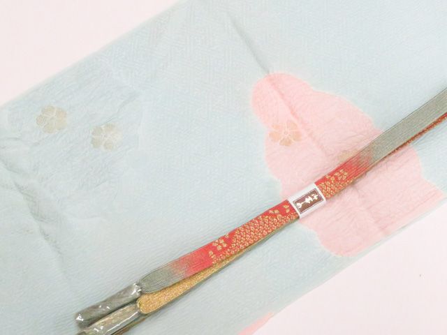 【一輝堂】和装小物 帯揚げ帯締めセット 帯揚 帯締 縫取り 高麗組 金糸 26w04-5357