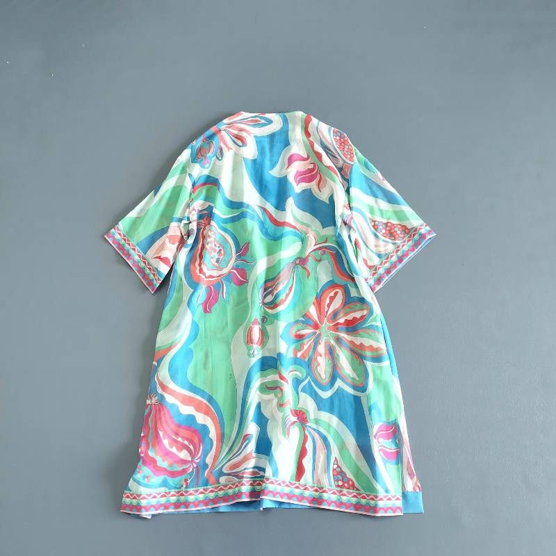 EMILIO PUCCI エミリオプッチ スキッパーワンピース シルク混 プッチ柄 ゆったり グラデーション タグ付き サイズ USA4 (S〜M相当) EMILIO PUCCI エミリオプッチ スキッパーワンピース シルク混 プッチ柄 ゆったり グラデーション タグ付き サイズ USA4 (S〜M相当)