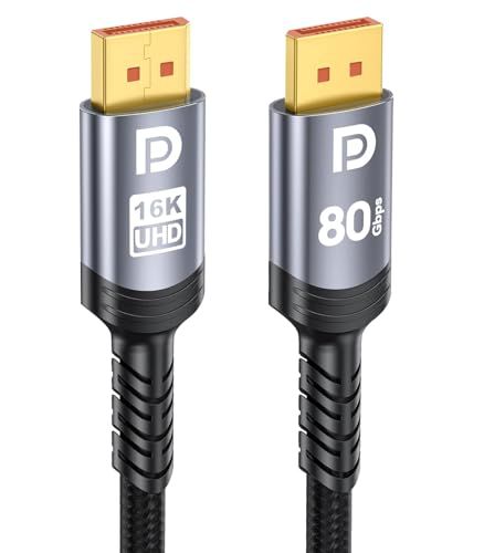 Sniokco 80Gbps 16K 8K 4K DisplayPort ケーブル 2.1 4.5M、16K対応DP ケーブル 16K 60Hz 8K 240Hz 4K 540Hz 360Hz 240Hz対応 HDR HDCP 2.3 DSC af0eb1c2