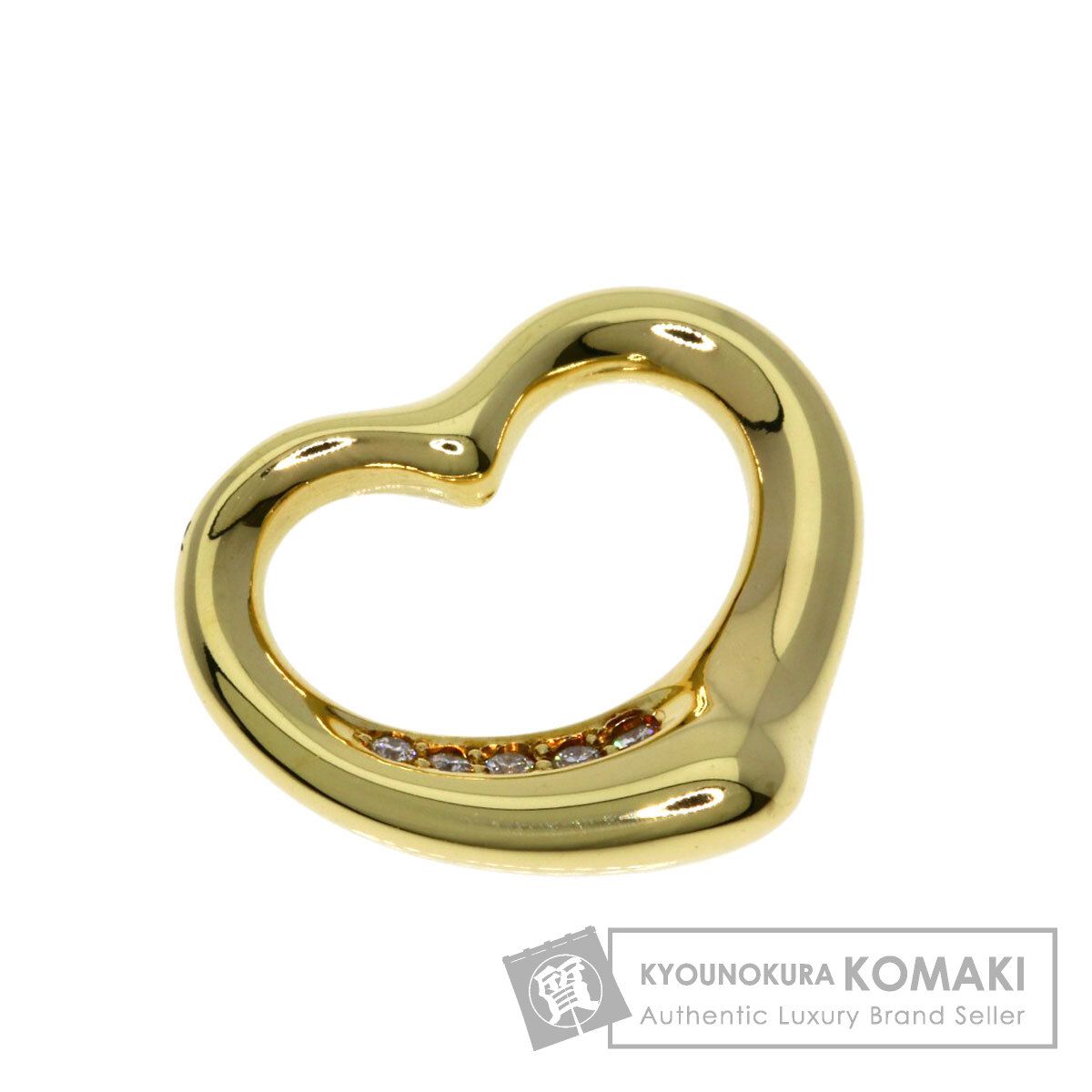TIFFANY&Co. ティファニー オープンハート ダイヤモンド ペンダントトップ K18YG レディース [中古]