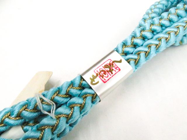 【京松】和装小物 帯締め 丸組 撚房 金糸 未使用品 帯締美品 r8w05-319