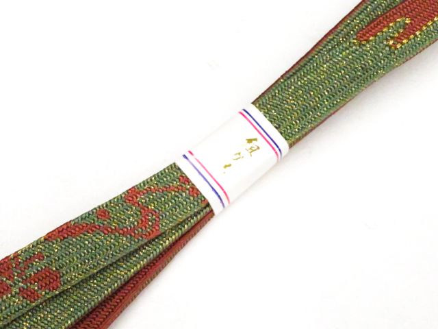 【京松】和装小物 帯締め 高麗組 手組 金糸 未使用品 帯締美品 r8w05-329