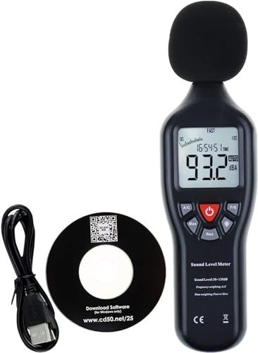 騒音計 データロガー, 30-130db 騒音測定器 ロガー, A/C加重 デシベル計測器 騒音計測器 音量測定器, 最大/最小、データホールド、ホームファクトリーで使用so 44c5f0fd