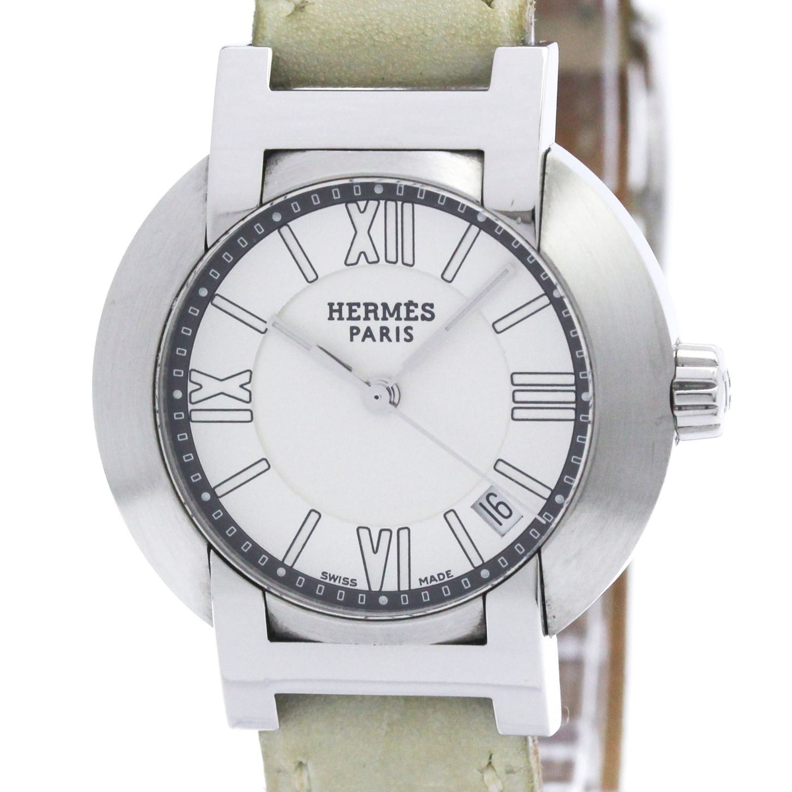 エルメス (HERMES) ノマード ステンレススチール レザー オートクォーツ レディース 時計 NO1.210 (外装仕上げ済み)