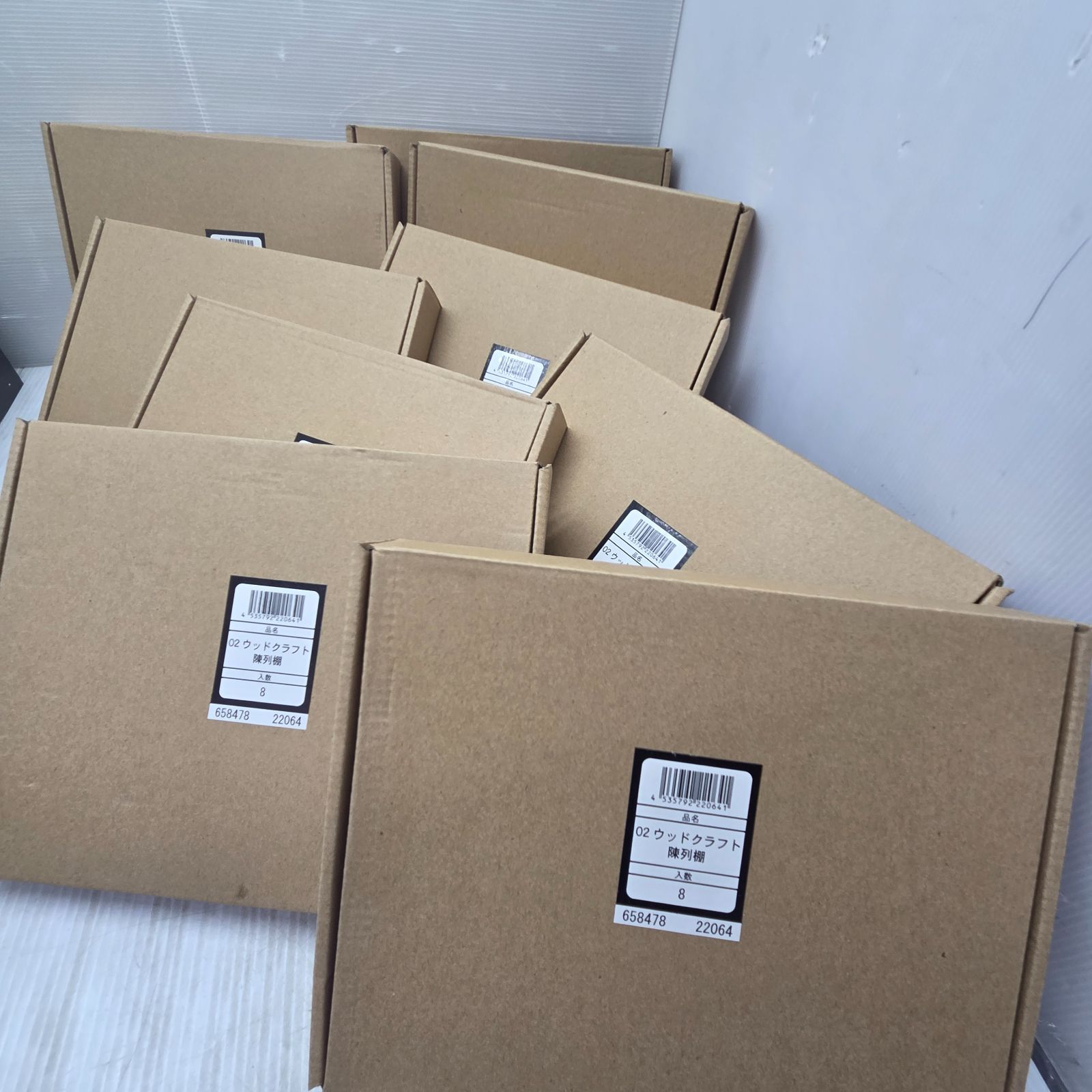 5 S04193 Wood Craft 02 ウッドクラフト 陳列棚 9セット 手芸 収納 小物棚 雑貨 ハンドメイド まとめ未使用