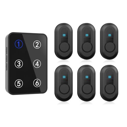 DAYTECH ナースコール 家庭用,呼び出しベル ワイヤレス 介護用品 呼出ベル 5段階音量調節 38曲選択 100Ｍ受信距離 高齢者 緊急ボタン (7, ブラック)送料無料