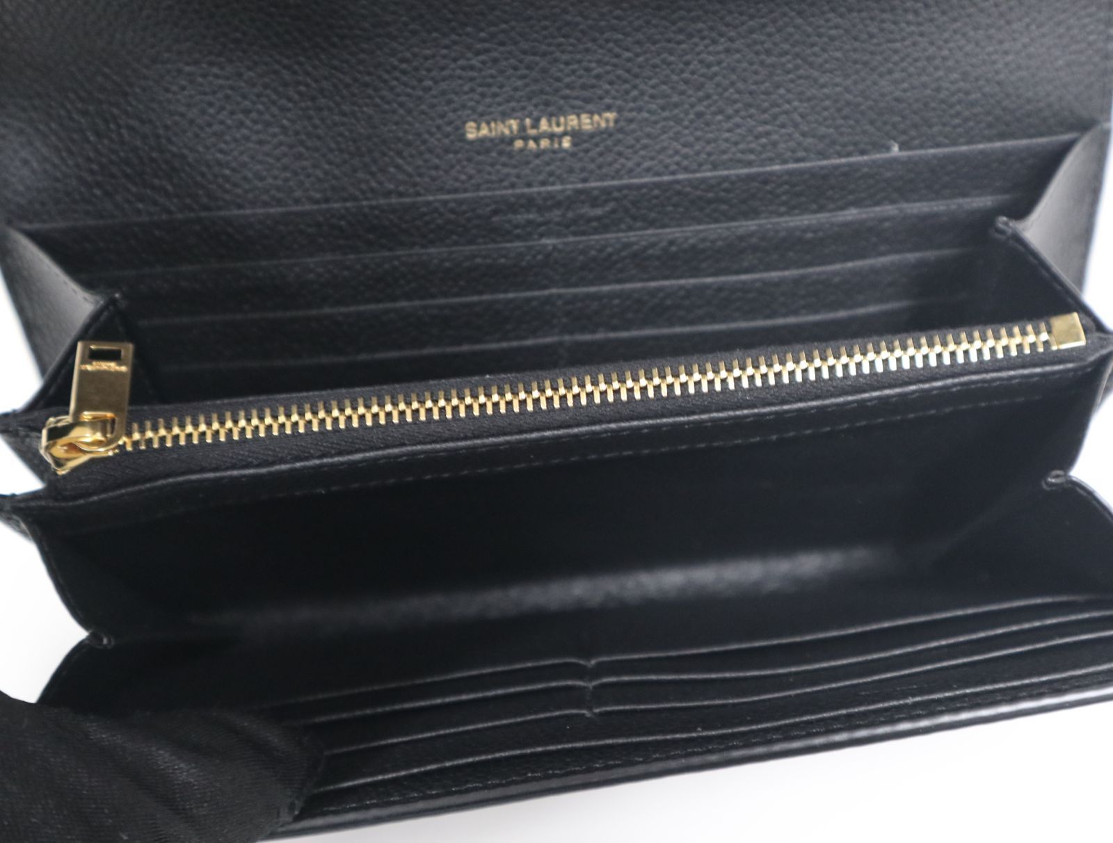 サンローラン SAINT LAURENT YSLライン ラージ フラップウォレット 
