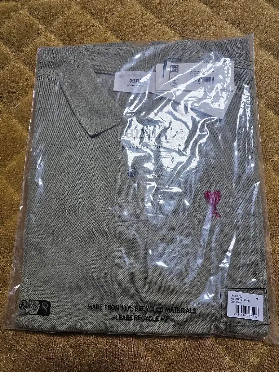 AMI アミ ハート ロゴ ポロ Tシャツ XL